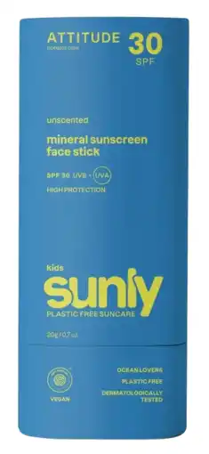 De Online Drogist Attitude Kids Sunly SPF30 Sunscreen Face Stick aanbieding