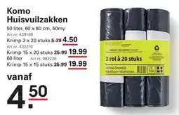Sligro Komo Huisvuilzakken aanbieding