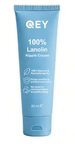 De Online Drogist Qey 100% Lanolin Nipple Cream 50ML aanbieding
