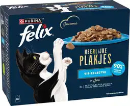 Intratuin Felix natvoer in gelei kat Heerlijke plakjes adult vis selectie 80 g 12 stuks aanbieding