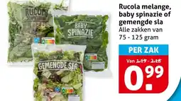 Hoogvliet Rucola melange, baby spinazie of gemengde sla aanbieding
