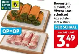 Hoogvliet Boomstam, slavink, of Vivera kaasschnitzel aanbieding