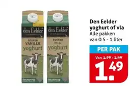 Hoogvliet Den Eelder yoghurt of vla aanbieding
