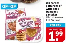 Hoogvliet Jan hartjes poffertjes of witte choc framboos pancakes aanbieding