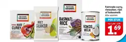 Hoogvliet Fairtrade curry, rietsuiker, rijst of kokosmelk aanbieding