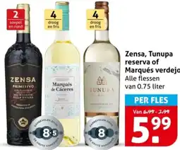 Hoogvliet Zensa, Tunupa reserva of Marqués verdejo aanbieding