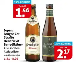 Hoogvliet Jopen, Brugse Zot, Straffe Hendrik of Benediktiner aanbieding