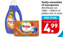 Hoogvliet Robijn wasmiddel of wascapsules aanbieding