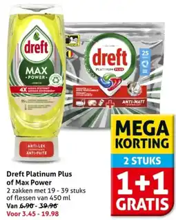 Hoogvliet Dreft Platinum Plus of Max Power aanbieding