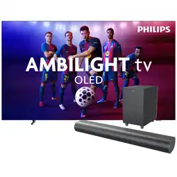 MediaMarkt Philips Ambilight 65 Oled760 4k (2025) + Soundbar Tab6100 Met Wireless Subwoofer Tv Bundle aanbieding