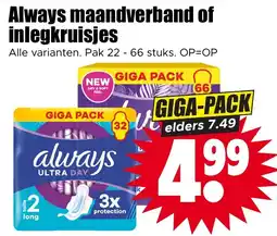 Dirk Always maandverband of inlegkruisjes aanbieding