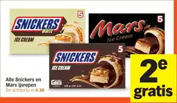 Albert Heijn Alle Snickers en Mars Ijsrepen aanbieding