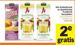 Albert Heijn Alle DubbelDrank en Appelsientje FruitDrink aanbieding