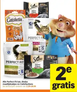 Albert Heijn Alle Perfect Fit kat, Sheba maaltijdzakjes en Catisfactions aanbieding