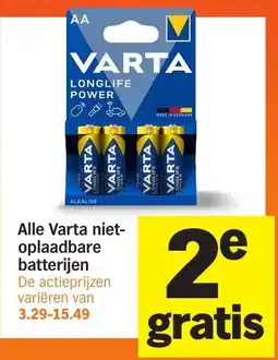 Albert Heijn Alle Varta Niet Oplaadbare batterijen aanbieding