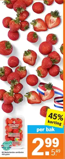 Albert Heijn AH Nederlandse Aardbeien aanbieding
