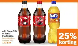 Albert Heijn Alle Coca-Cola of Fanta Literflessen aanbieding