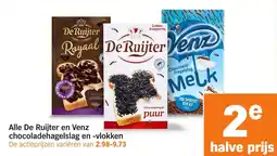 Albert Heijn Alle De Ruijter en Venz Chocoladehagelslag en Vlokken aanbieding