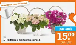Albert Heijn AH Hortensia of bougainvillea in mand aanbieding