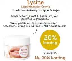 De Rode Pilaren Lysine Lippenblaasjes Crème aanbieding