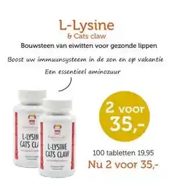 De Rode Pilaren L-Lysine & Cats claw aanbieding