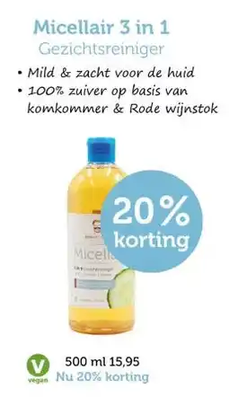 De Rode Pilaren Micellair 3 in 1 Gezichtsreiniger aanbieding