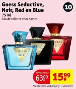 Kruidvat Guess Seductive, Noir, Red en Blue aanbieding