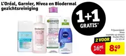 Kruidvat L'Oréal, Garnier, Nivea en Biodermal gezichtsreiniging aanbieding