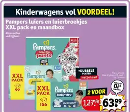 Kruidvat Pampers luiers en luierbroekjes XXL pack en maandbox aanbieding