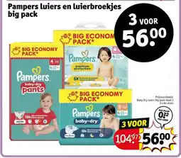 Kruidvat Pampers luiers en luierbroekjes big pack aanbieding