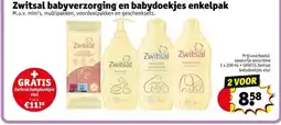 Kruidvat Zwitsal babyverzorging en babydoekjes enkelpak aanbieding