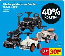 Kruidvat Alle loopauto's van Buxibo en Eco Toys aanbieding