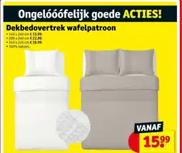 Kruidvat Dekbedovertrek wafelpatroon aanbieding