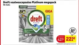 Kruidvat Dreft vaatwascapsules Platinum megapack aanbieding
