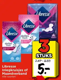 Vomar Voordeelmarkt Libresse Inlegkruisjes of Maandverband aanbieding