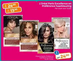 Trekpleister L'Oréal Paris Excellence en Préférence haarkleuring aanbieding