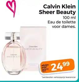 Trekpleister Calvin Klein Sheer Beauty aanbieding