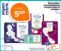 Trekpleister Trekpleister maandverband, inlegkruisjes en tampons aanbieding