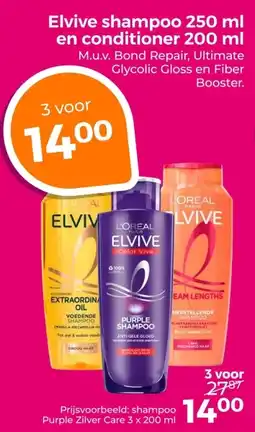 Trekpleister Elvive shampoo 250 ml en conditioner 200 ml M.u.v. Bond Repair, Ultimate aanbieding