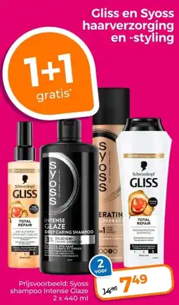 Trekpleister Gliss en Syoss haarverzorging en -styling aanbieding