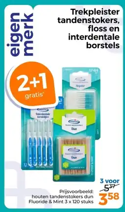 Trekpleister Trekpleister tandenstokers, floss en interdentale borstels aanbieding
