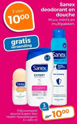 Trekpleister Sanex deodorant en douche aanbieding
