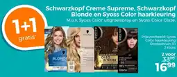 Trekpleister Schwarzkopf Creme Supreme, Schwarzkopf Blonde en Syoss Color haarkleuring aanbieding