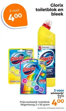 Trekpleister Glorix toiletblok en bleek aanbieding