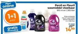 Trekpleister Persil en Fleuril wasmiddel vloeibaar aanbieding