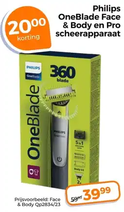 Trekpleister Philips OneBlade Face & Body en Pro scheerapparaat aanbieding