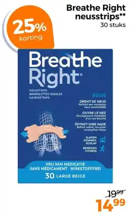 Trekpleister Breathe Right neusstrips aanbieding