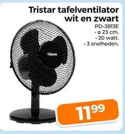 Trekpleister Tristar tafelventilator wit en zwart aanbieding