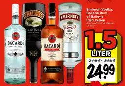 Vomar Voordeelmarkt Smirnoff Vodka, Bacardi Rum of Bailey's Irish Cream aanbieding