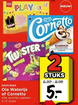 Vomar Voordeelmarkt Diepvries Ola Waterijs of Cornetto aanbieding